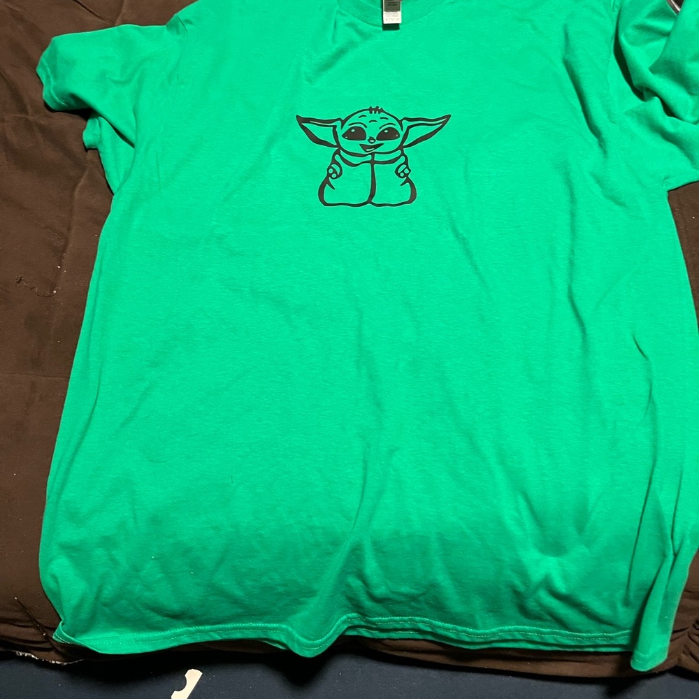 Green Short Sleeve Shirt with cute character on it - Picture 2 of 3